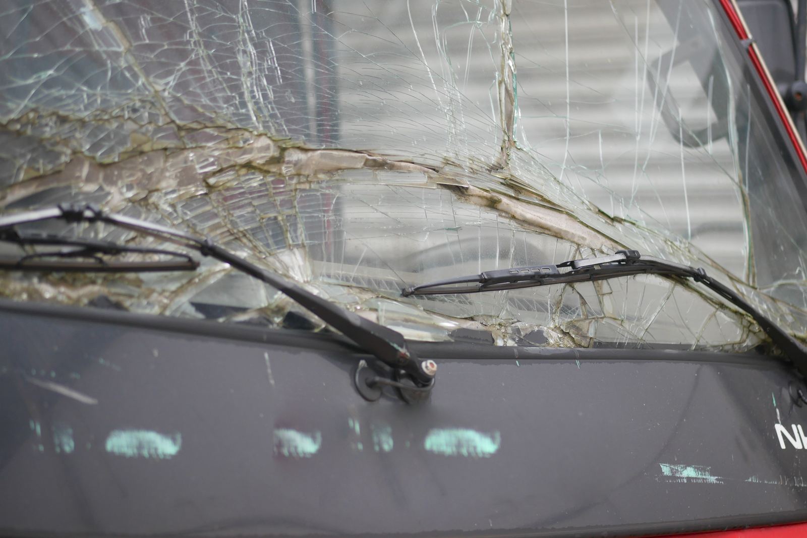 Windshield scratch repair in progress